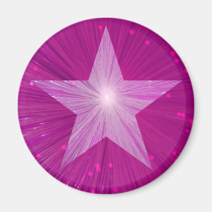 Rosa Star-kylskåp runt Magnet