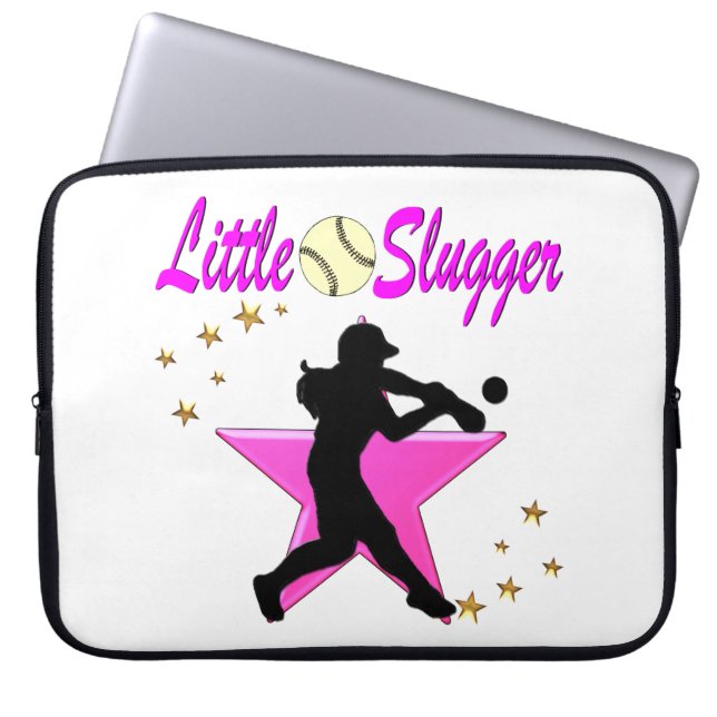 ROSA STAR LITTLE SLUGGER SOFTBALL DESIGN LAPTOP SLEEVE (Framsidan)