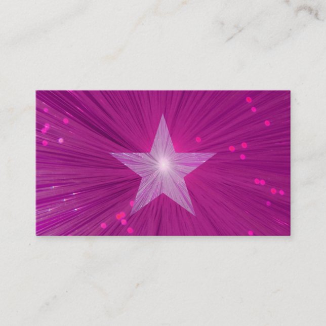 Rosa Star-mall för visitkort (Framsida)