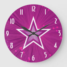 Rosa Star 'Numbers' klocka runt