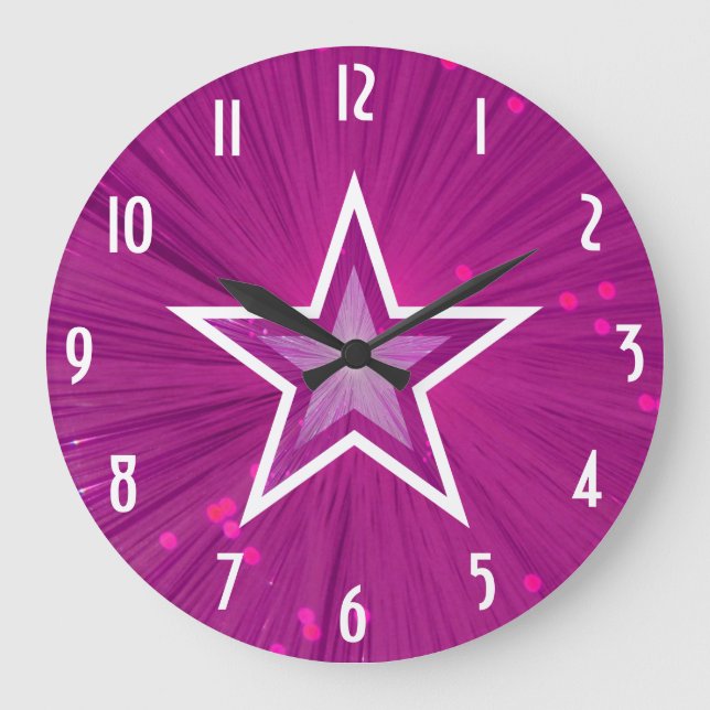 Rosa Star 'Numbers' klocka runt (Framsida)