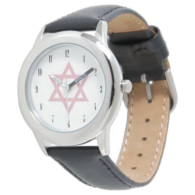 Rosa Star of David-Judaism Armbandsur (Vinklad)