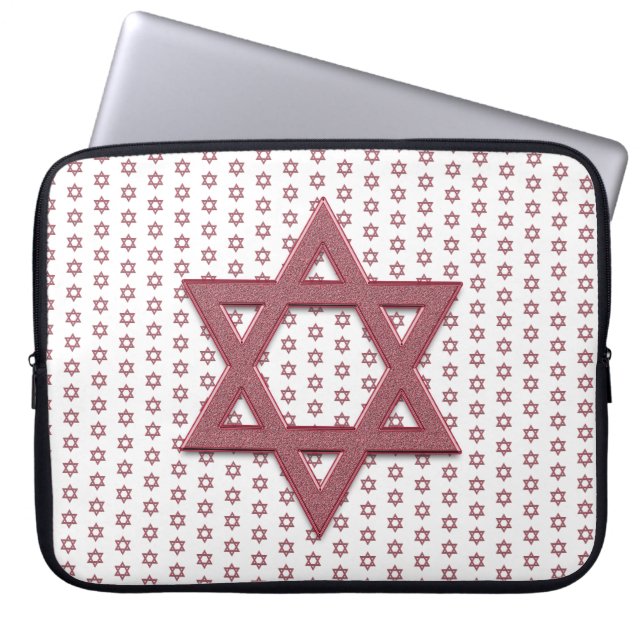 Rosa Star of David Seamless Laptop Fodral (Framsidan)