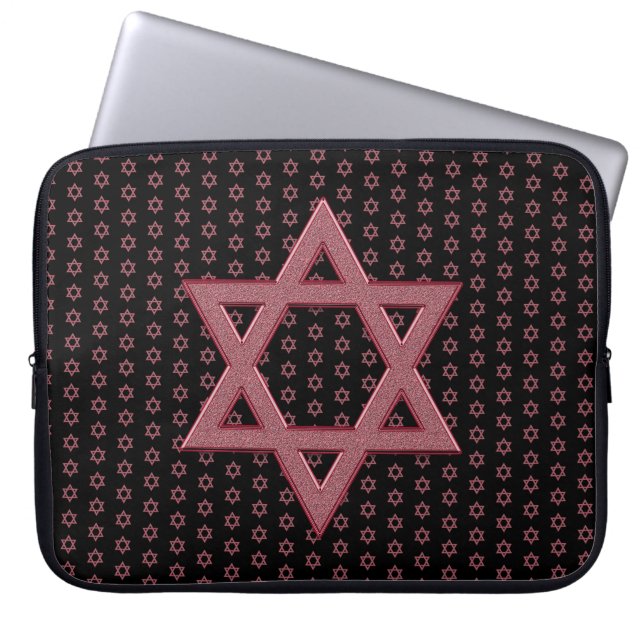 Rosa Star of David Seamless Laptop Fodral (Framsidan)