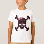 Rosa Star Skull Tee<br><div class="desc">En svart skalle med rosa stjärnor och rosa hårbun</div>