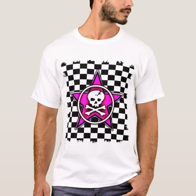 Rosa Star Skull Tee Shirt (Framsida)