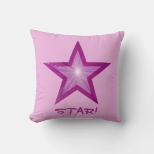 Rosa Star "STAR!" dekorativ kudde rosa av kvadratb
