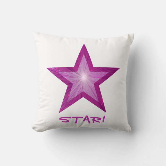 Rosa Star 'STAR!' dekorativ kudde, vit! Kudde (Framsida)
