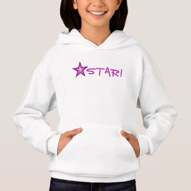 Rosa Star 'STAR!', liten stjärna, fram och tillbak T Shirt (Framsida)