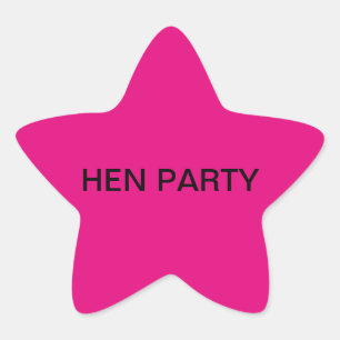 Rosa Star Stickers Hen Party Stjärnformat Klistermärke