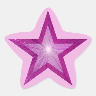 Rosa Star-stjärnformad blek rosa för Stjärnformat Klistermärke