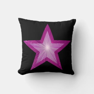 Rosa Star, stor och liten dekorativ kudde, svart Kudde
