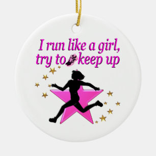 ROSA STAR TRACK OCH FÄLT CHAMPION JULGRANSPRYDNAD KERAMIK
