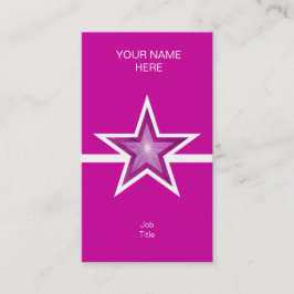 Rosa Star vit affärskort rosa lodrät   Visitkort