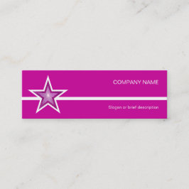 Rosa Star vit affärskort rosa smala  Mini Visitkort