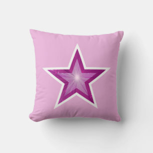 Rosa Star vit fyrkantig blek rosa vit bak Kudde