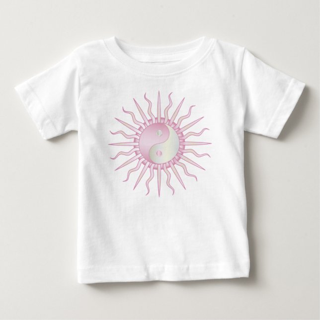 Rosa Starburst Yin Yang T-shirt (Framsida)
