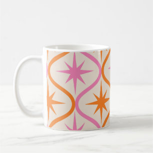 Rosa Starbursts på Ogee Mönster Kaffemugg