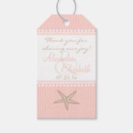 Rosa Starfish Beach Wedding Guest Favor Tack- Presentetikett