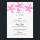 Rosa Starfish Beach Wedding Menu Meny<br><div class="desc">Mer Färg i Little Bayleigh Store!</div>