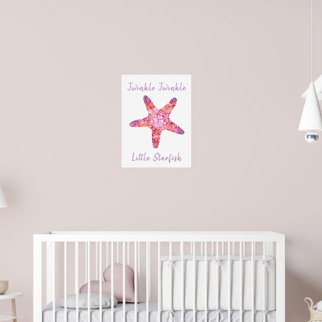 Rosa Starfish Nursery Skriv ut Poster (Barnkammare 2)