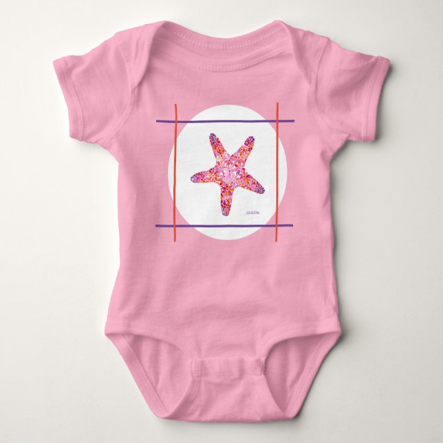 Rosa Starfish One biet baby bodydress T Shirt (Framsida)