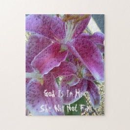 Rosa Stargazer Gud är i henne kommer hon inte att  Pussel