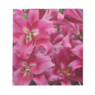 Rosa stargazer lilies anteckningsblock