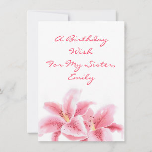 Rosa Stargazer Lilies Kort