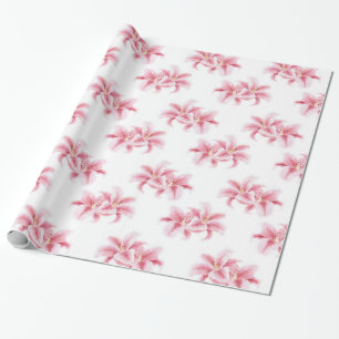 Rosa Stargazer Lilies Mönster Presentpapper
