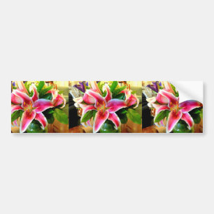 rosa Stargazer lilies-stötdekal Bildekal