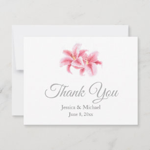 Rosa Stargazer Lilies Tack Kort