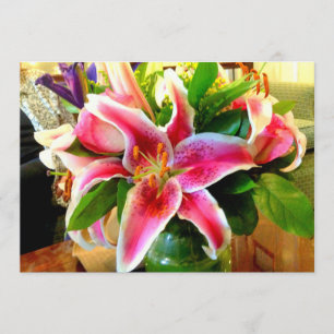 rosa stargazer lilja inbjudningskort