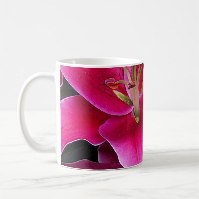 Rosa stargazer, liljor kaffemugg (Vänster)