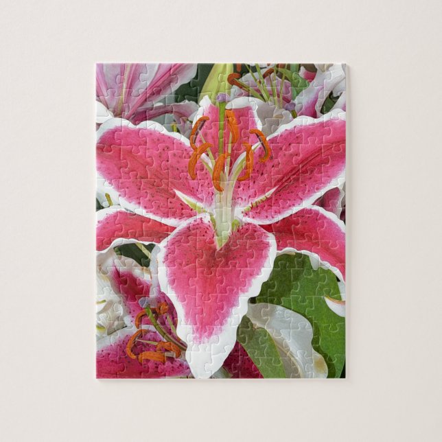 Rosa stargazer, liljor pussel (Vertikal)