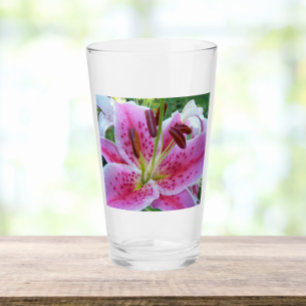 Rosa Stargazer Lily Blommigt Glaskopp