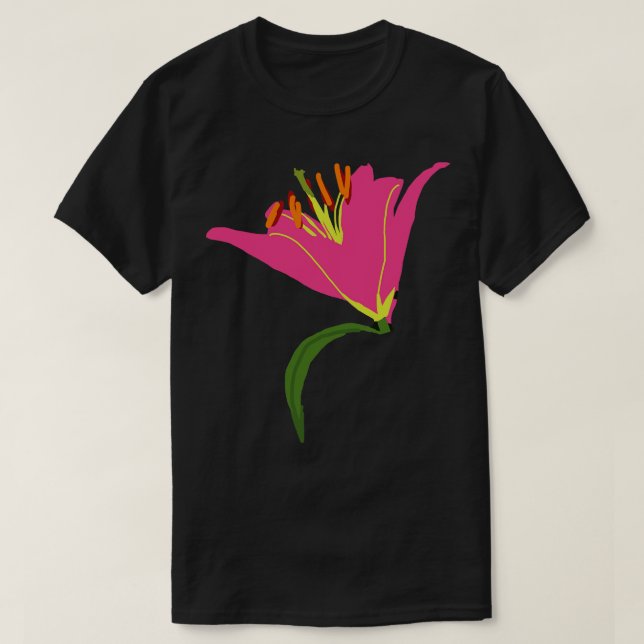 Rosa Stargazer Lily Flower Abstrakt Painting T Shirt (Design framsida)
