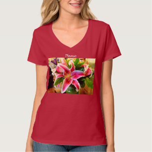 Rosa stargazer lily Thunder_Cove T Shirt