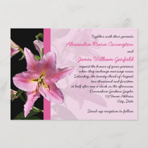 Rosa Stargazer Lily Wedding 2 Inbjudningar