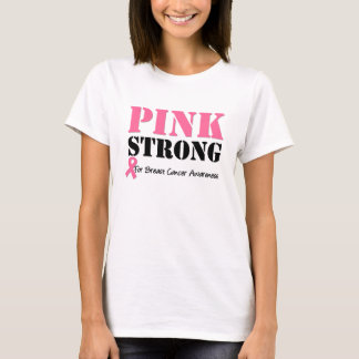 Rosa stark bröstcancermedvetenhetT-tröja Tee Shirt