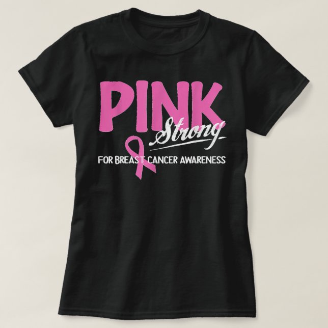 Rosa Stark för Rosa av bröstcancermedvetenhet hos  T Shirt (Design framsida)