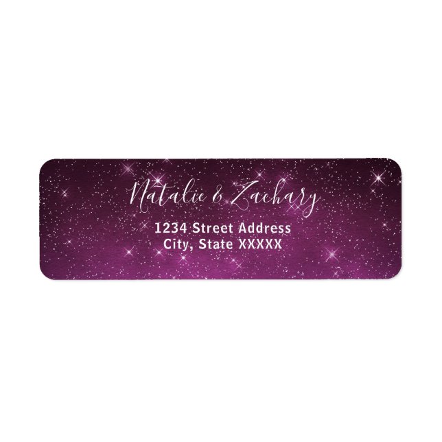 Rosa Starry Night Celestial Returadress Returadress Etikett (Framsidan)