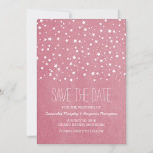 Rosa Starry Night Save Date Inbjudan