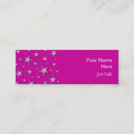 Rosa Stars affärskort, vit smala Mini Visitkort