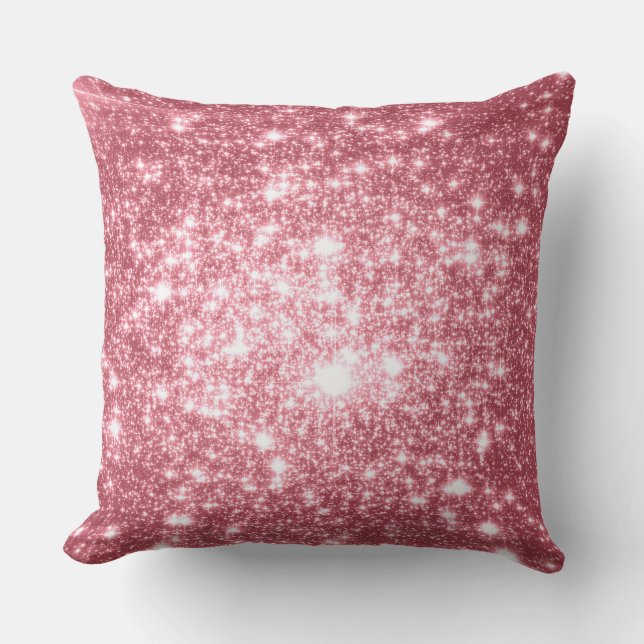 Rosa Stars Astral Glitter Kudde (Framsida)
