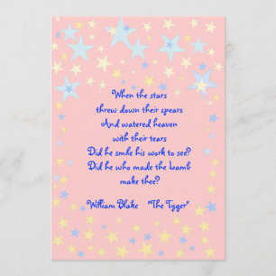 Rosa Stars Baby Shower-inbjudan Inbjudningar