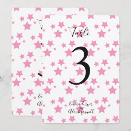 Rosa Stars bakgrund | Bordsnummer-kort Inbjudningar