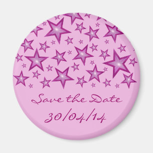 Rosa Stars blek "Spara datum" - rosa Magnet