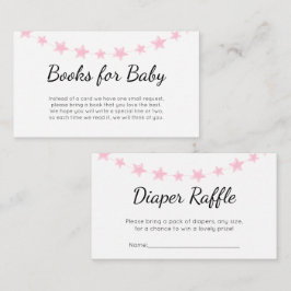 Rosa Stars Bokar för Baby Diaper Raffle Tilläggskort