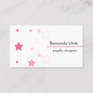 Rosa Stars Clean-Affärskort Visitkort